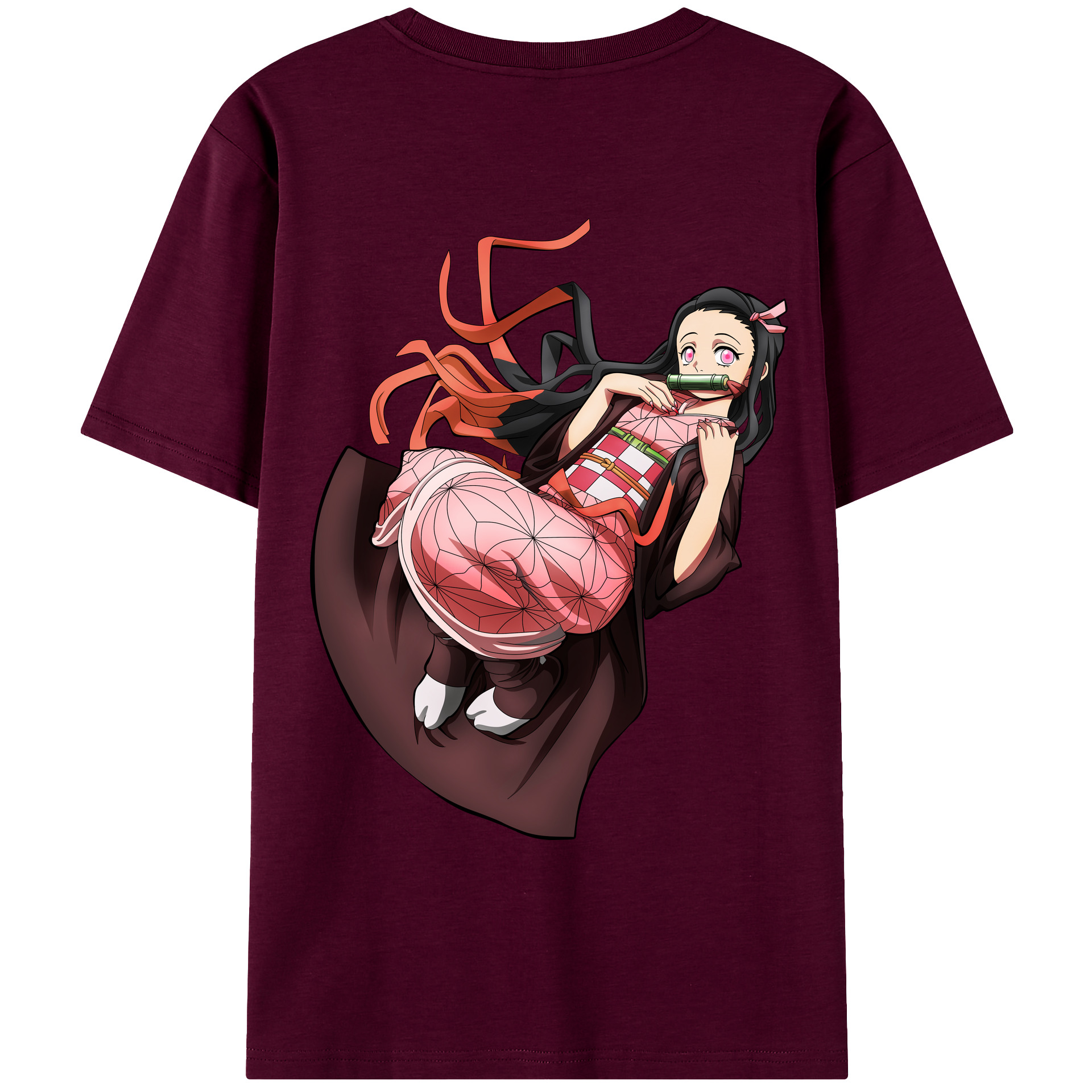 （画像用） 鬼滅の刃（きめつのやいば）竈門 禰󠄀豆子／かまど ねずこ Kamado Nezuko レディース半袖Tシャツ(バックプリント)